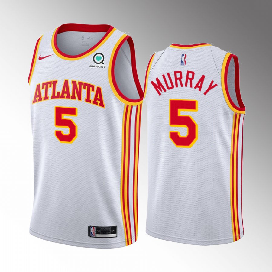 Dejounte Murray Atlanta Hawks White Association Edition #00 Jersey 2022 Trade