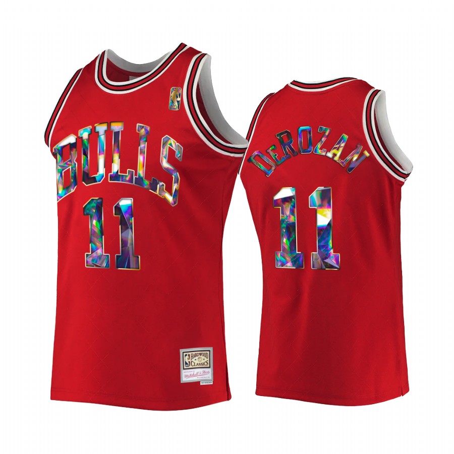 DeMar DeRozan #11 Chicago Bulls NBA 75th Diamond Badge Red Hardwood Classics Jersey