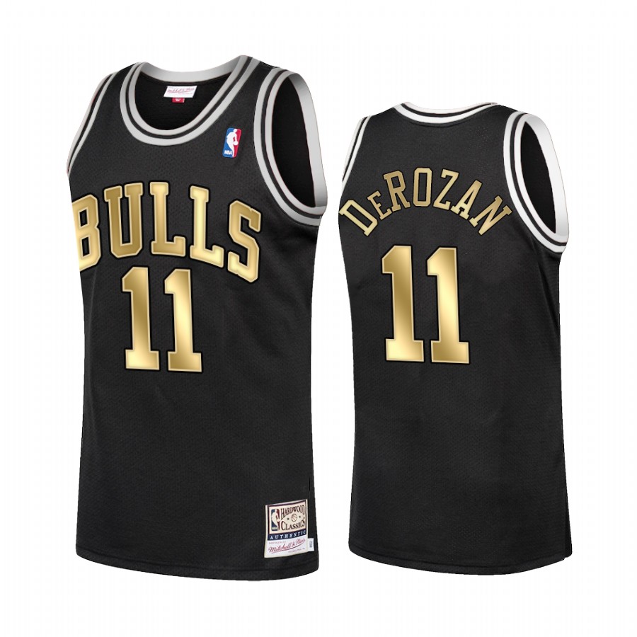 DeMar DeRozan 11 Chicago Bulls Hardwood Classics Black Jersey Golden
