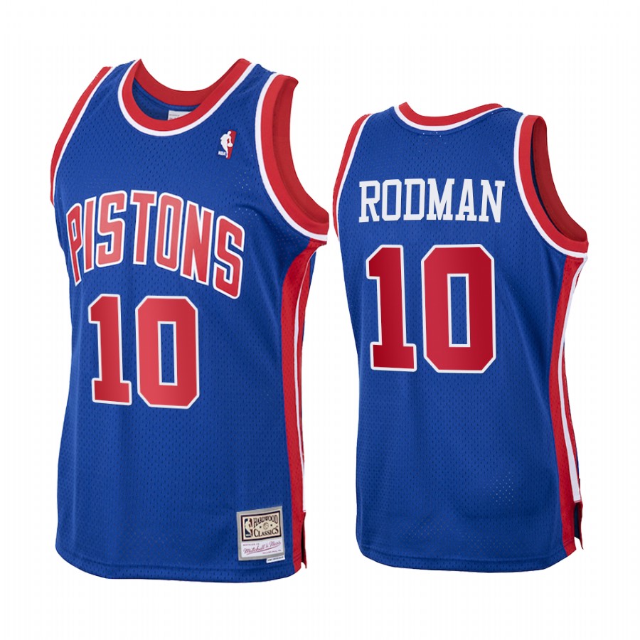 Dennis Rodman #10 Detroit Pistons Royal 1988-89 Hardwood Classics Jersey