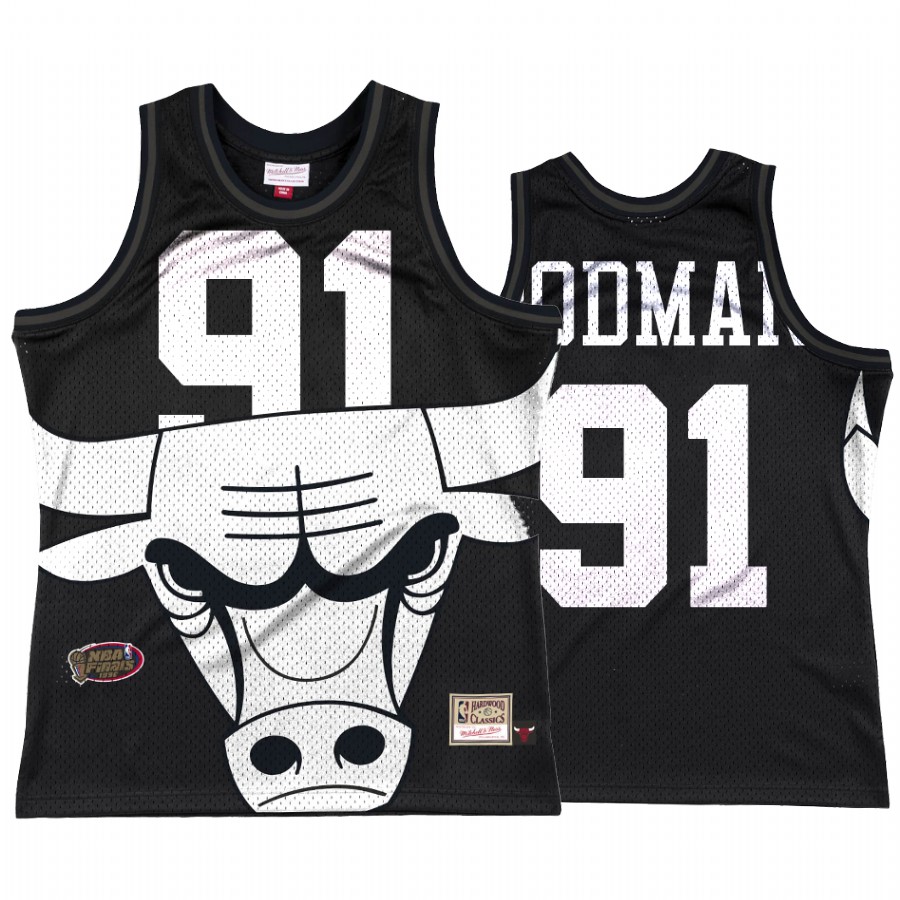 Dennis Rodman #91 Chicago Bulls Big Face 3.0 Jersey Black