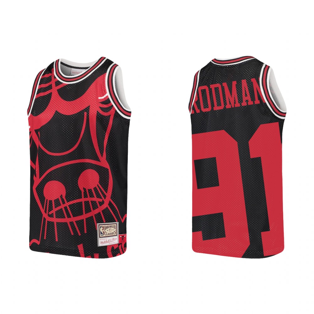 Dennis Rodman Chicago Bulls Big Face Youth Jersey - Black