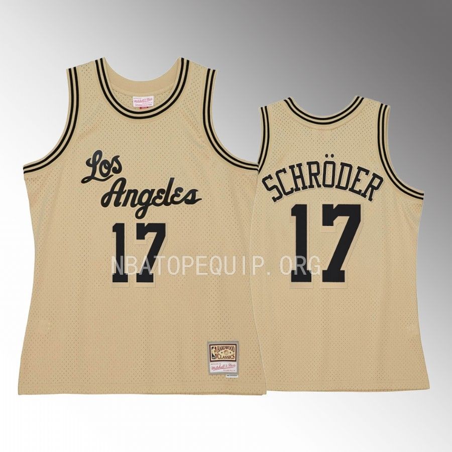 Dennis Schroder #17 Los Angeles Lakers Hardwood Classics Khaki Black Swingman Jersey