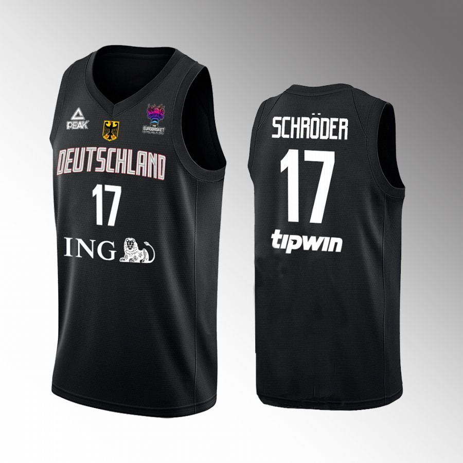 Dennis Schroder Germany Team 2022 FIBA World Cup Black Jersey  #17