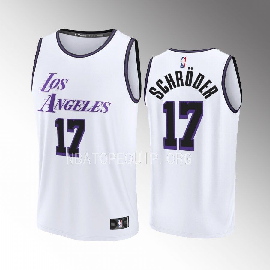 Dennis Schroder Lakers #17 White Jersey Fast Break Fastbreak 2022-23 City Edition