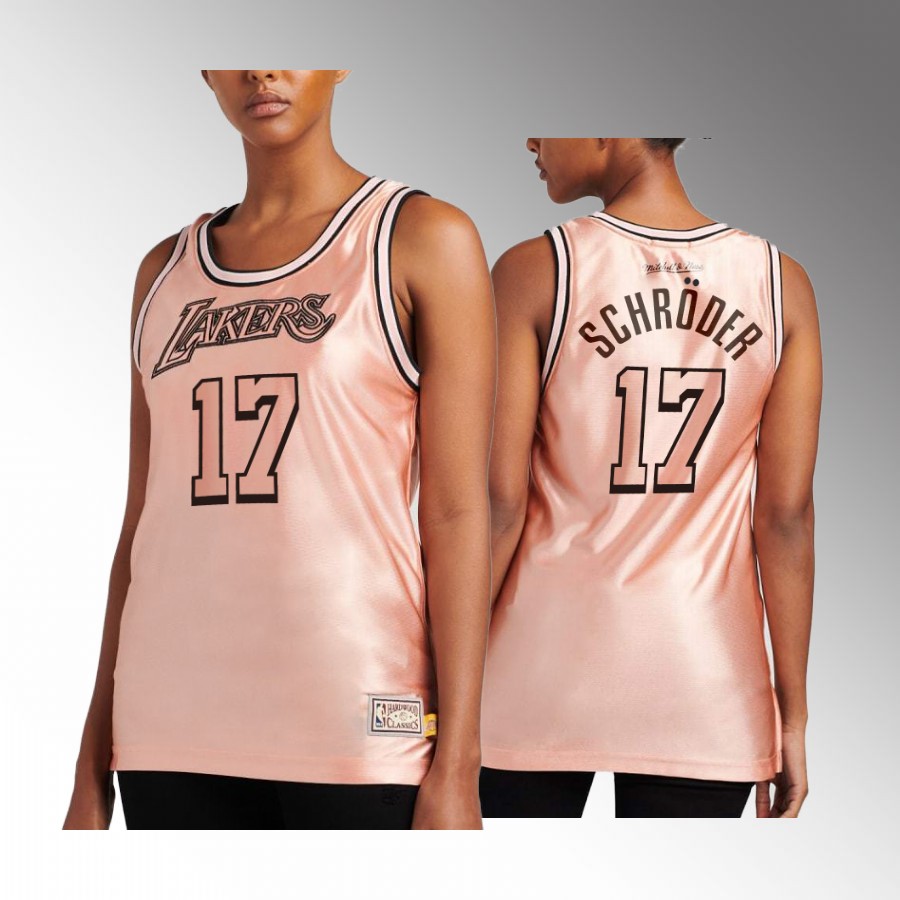 Dennis Schroder Los Angeles Lakers Rose Gold Jersey #17 Pink Swingman Women's Tank