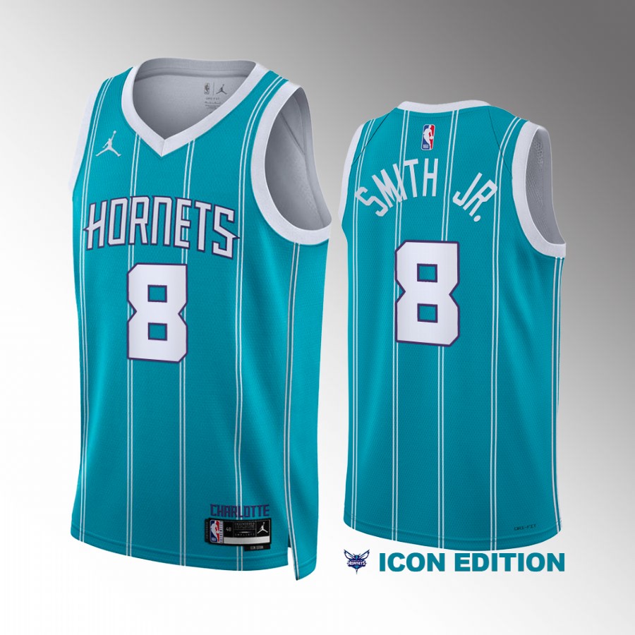 Dennis Smith Jr. Charlotte Hornets #8 Teal Jersey 2022-23 Icon Edition Swingman