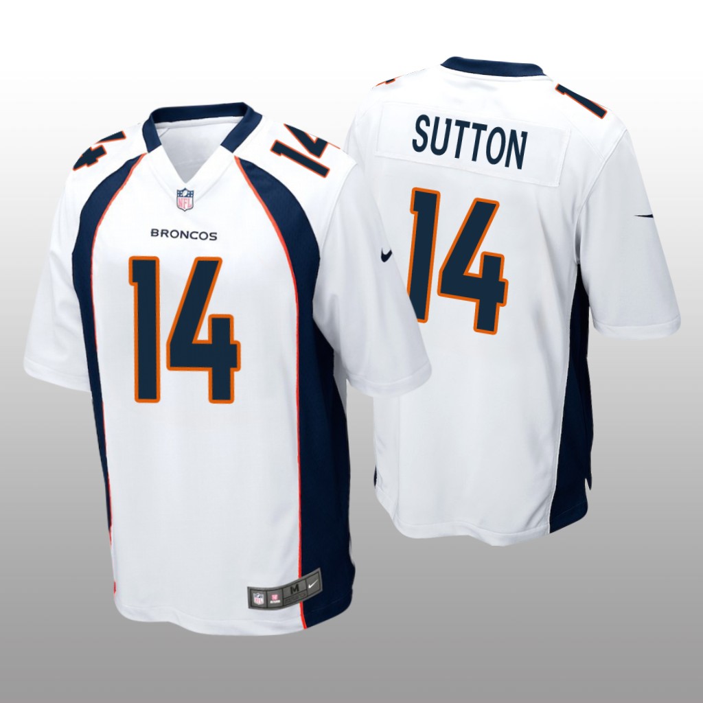 Denver Broncos #14 White Men's Courtland Sutton Game Jersey