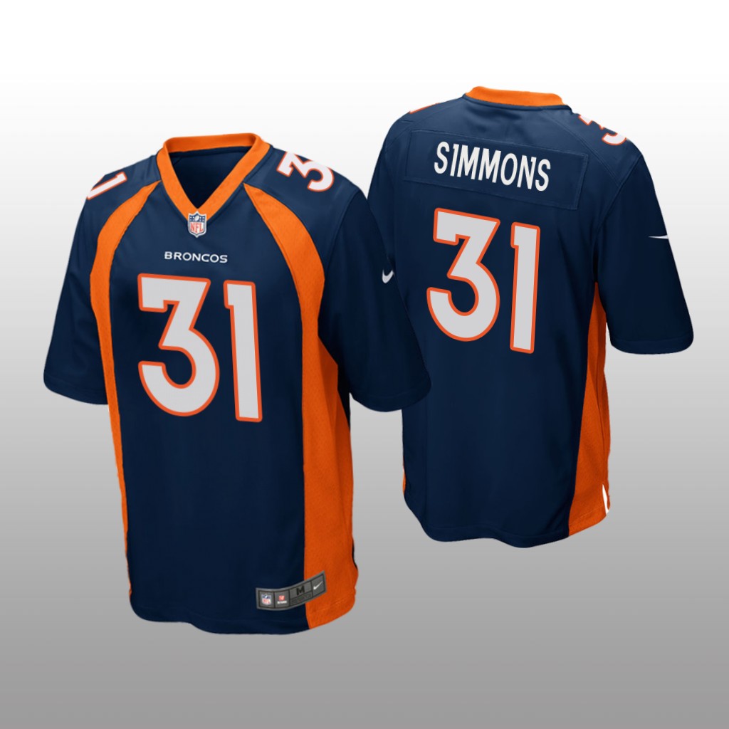 Denver Broncos #31 Navy Justin Simmons Pro Line Jersey - Youth