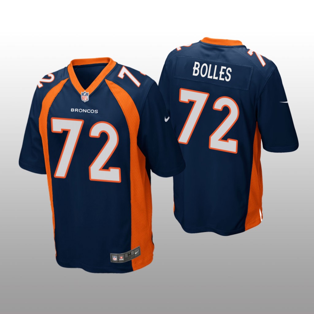 Denver Broncos #72 Navy Garett Bolles Pro Line Jersey - Youth