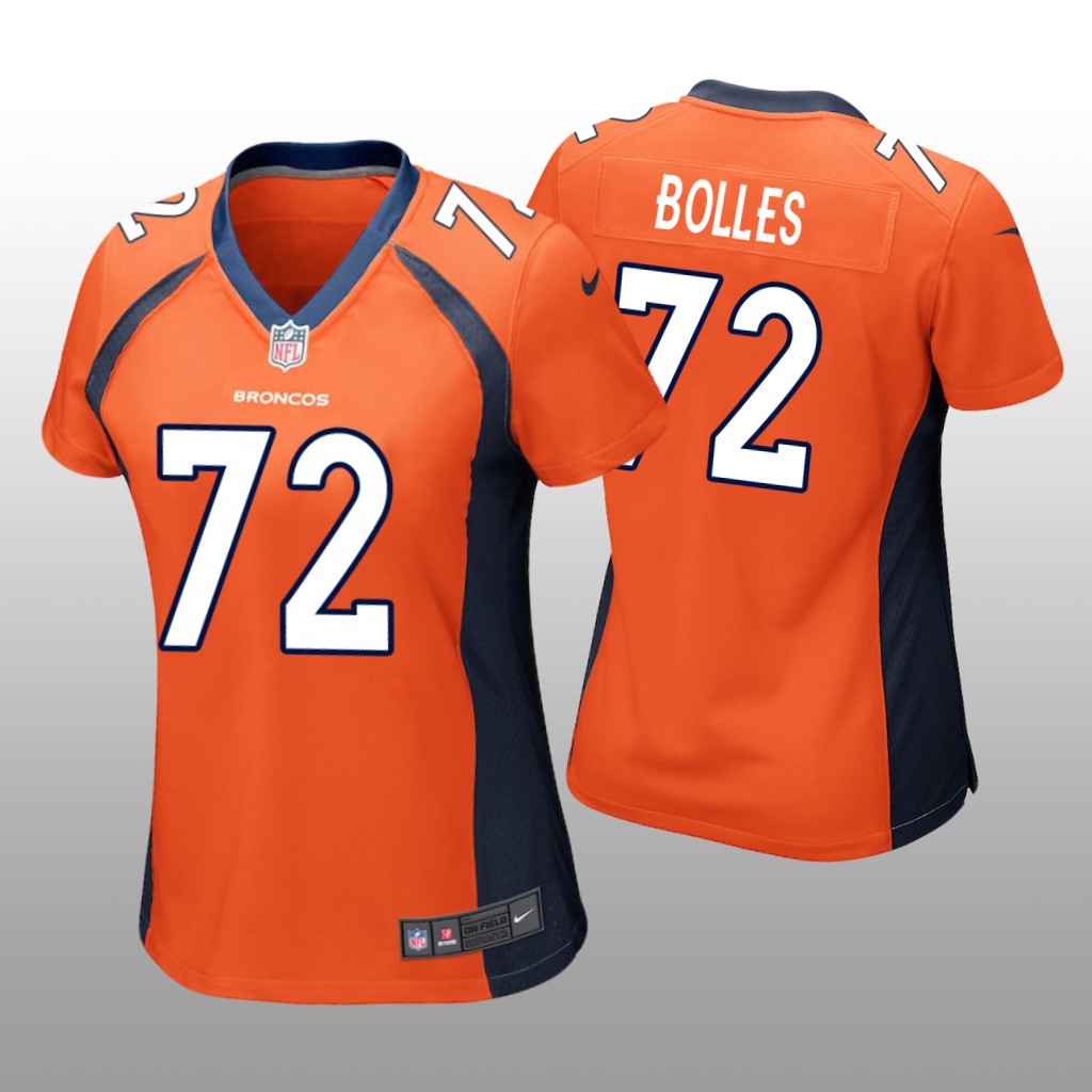 Denver Broncos #72 Orange Garett Bolles Game Jersey - Women