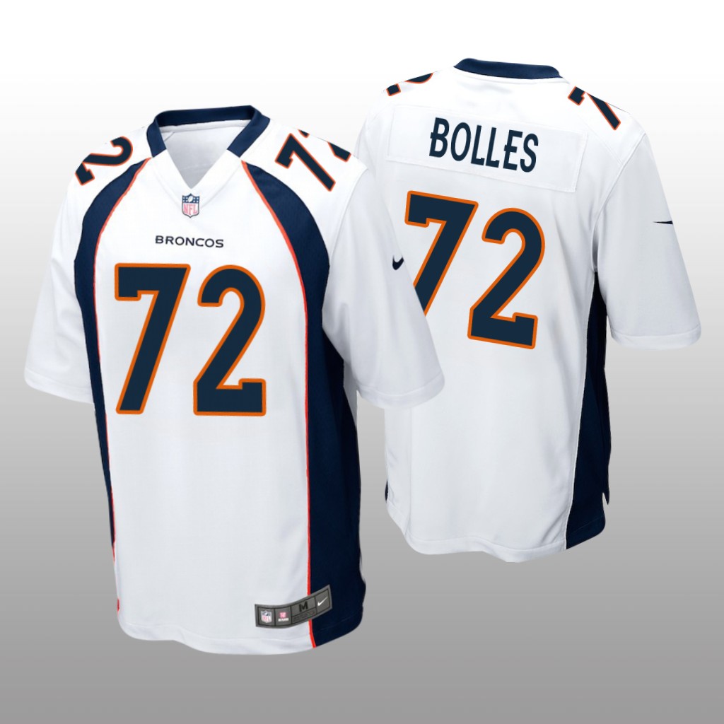 Denver Broncos #72 White Men's Garett Bolles Game Jersey