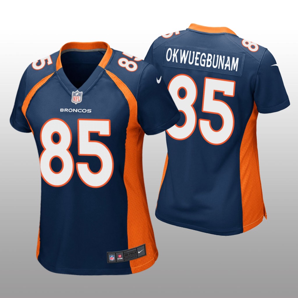 Denver Broncos Albert Okwuegbunam Navy Jersey Game - Women's
