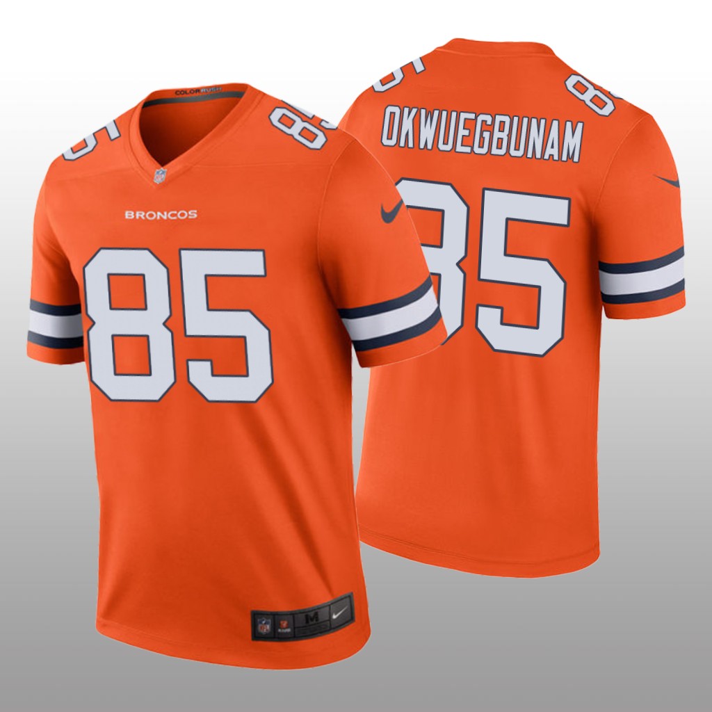 Denver Broncos Albert Okwuegbunam Orange Jersey Color Rush Legend - Men's
