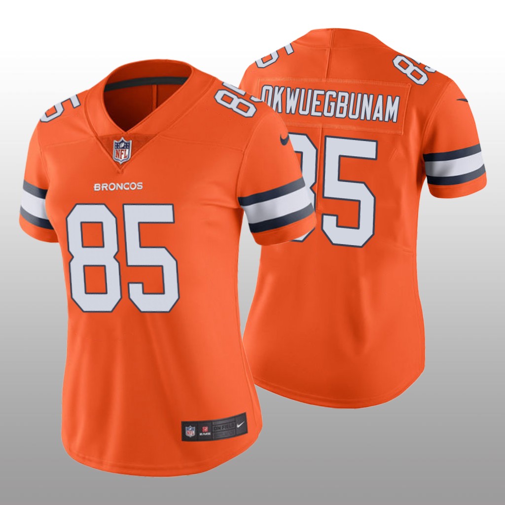 Denver Broncos Albert Okwuegbunam Orange Jersey Color Rush Limited - Women's