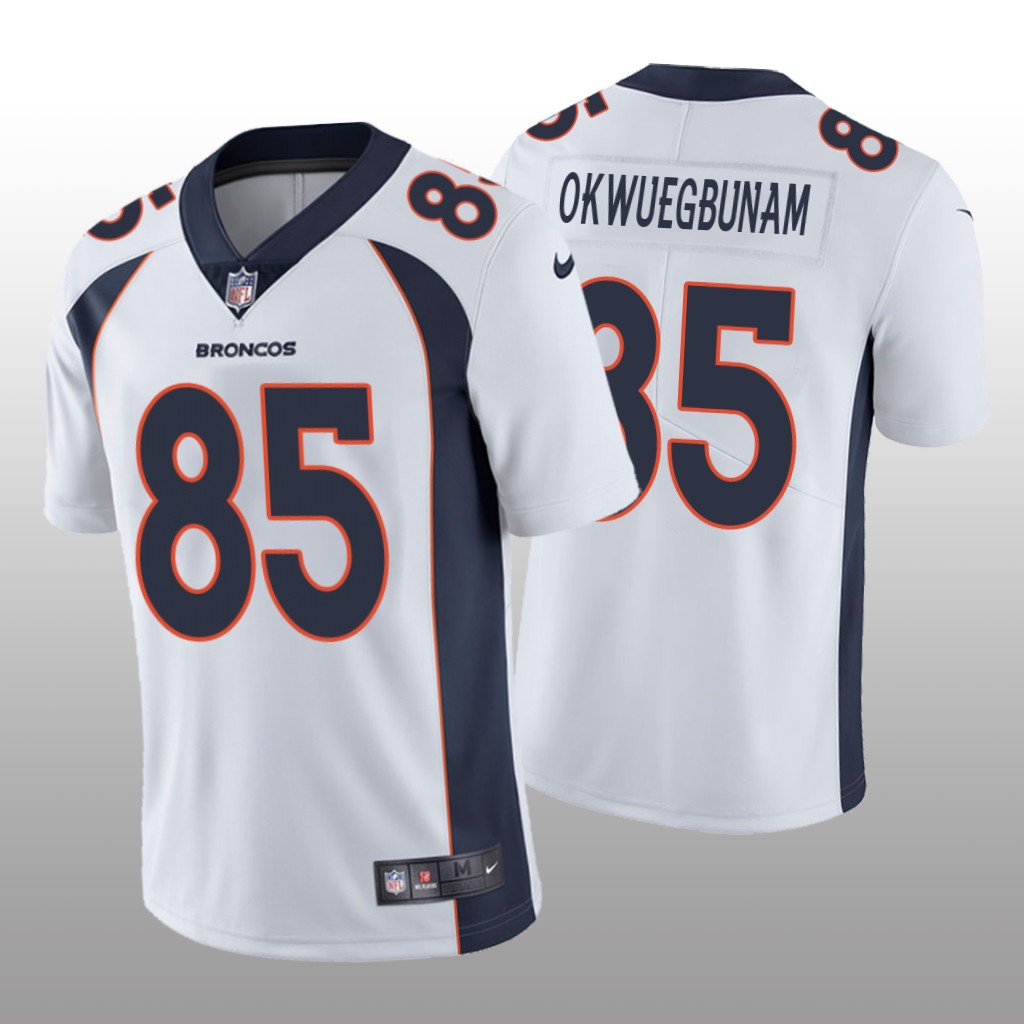 Denver Broncos Albert Okwuegbunam White Jersey Vapor Limited - Men's
