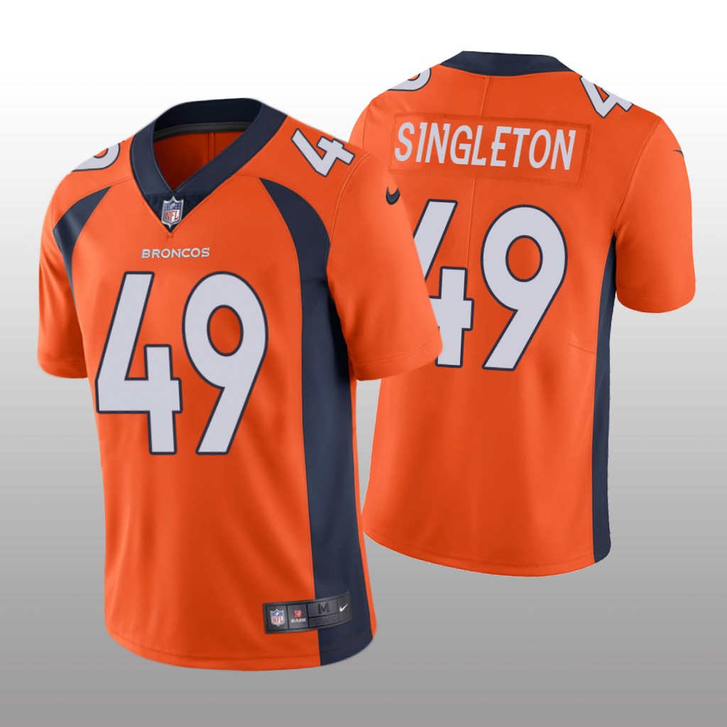 Denver Broncos Alex Singleton Orange Jersey Vapor Limited Vapor Limited - Men's