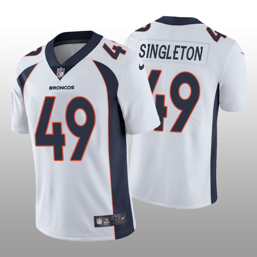 Denver Broncos Alex Singleton White Jersey Vapor Limited Vapor Limited - Men's
