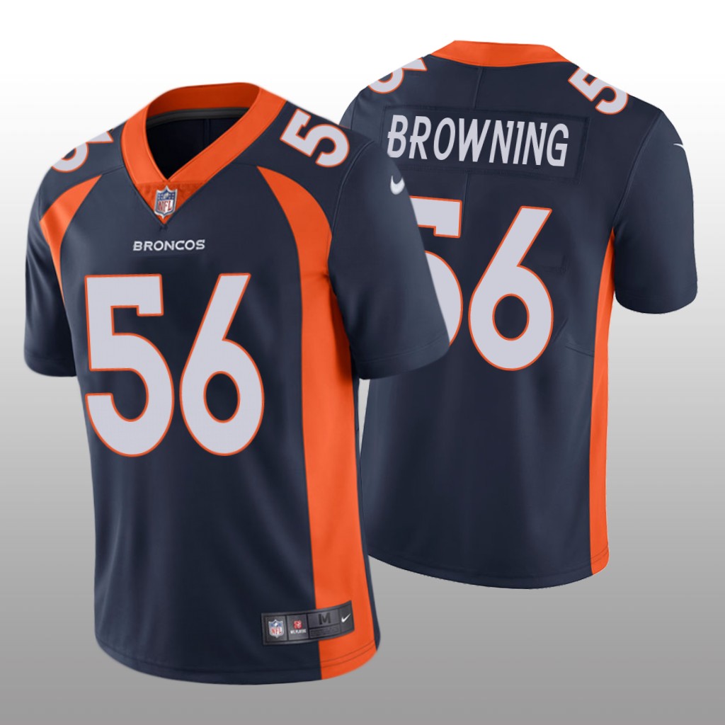 Denver Broncos Baron Browning Navy Jersey Vapor Limited - Men's