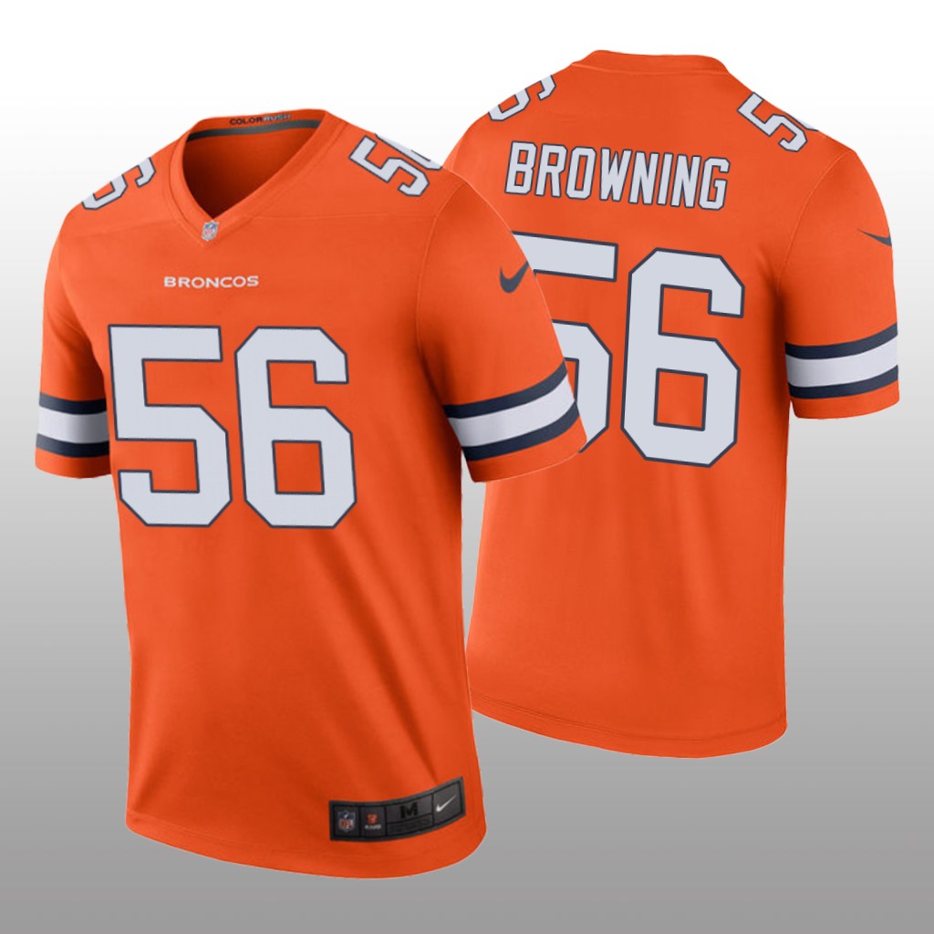 Denver Broncos Baron Browning Orange Jersey Color Rush Legend - Men's