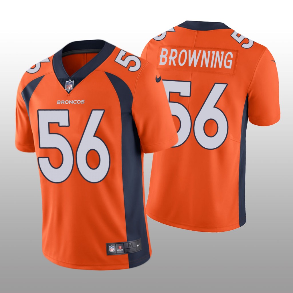 Denver Broncos Baron Browning Orange Jersey Vapor Limited - Men's