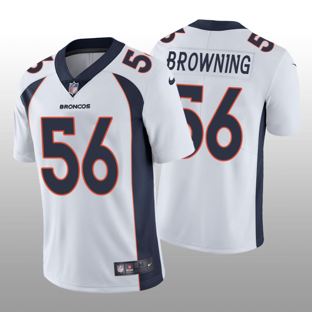 Denver Broncos Baron Browning White Jersey Vapor Limited - Men's