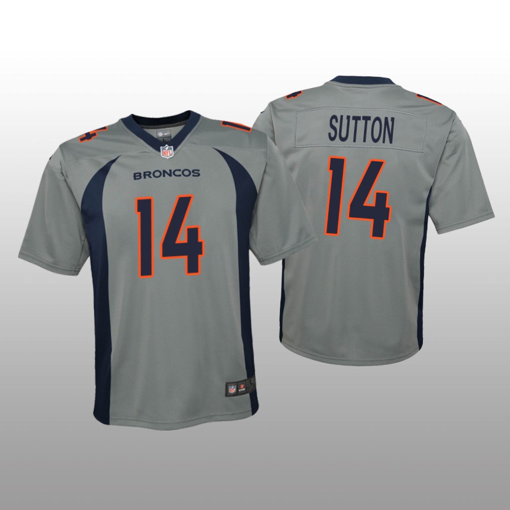 Denver Broncos Courtland Sutton Gray Jersey Inverted Game - Youth