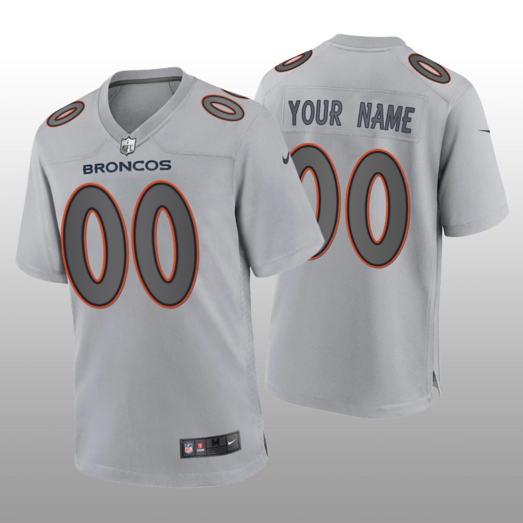 Denver Broncos Custom Gray Jersey Atmosphere Fashion Game - Men's