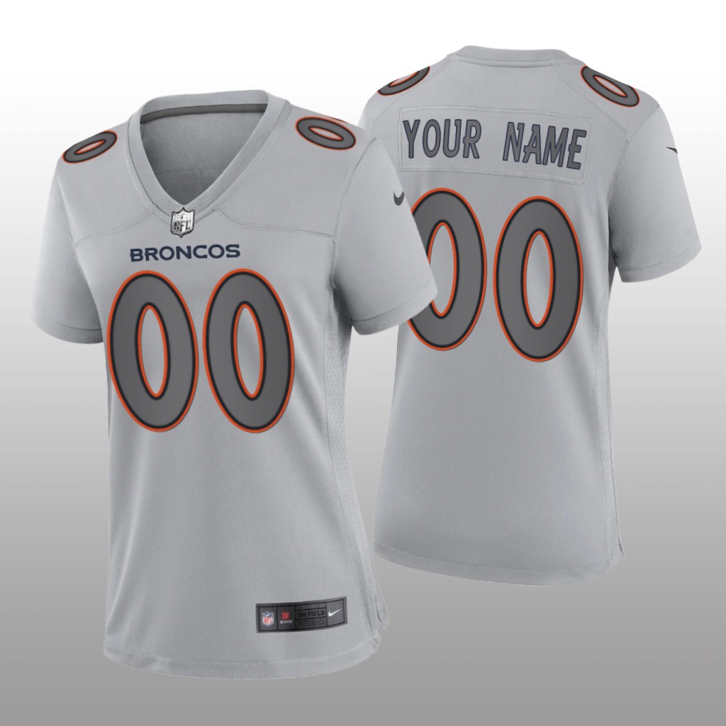 Denver Broncos Custom Gray Jersey Atmosphere Fashion Game - Women's