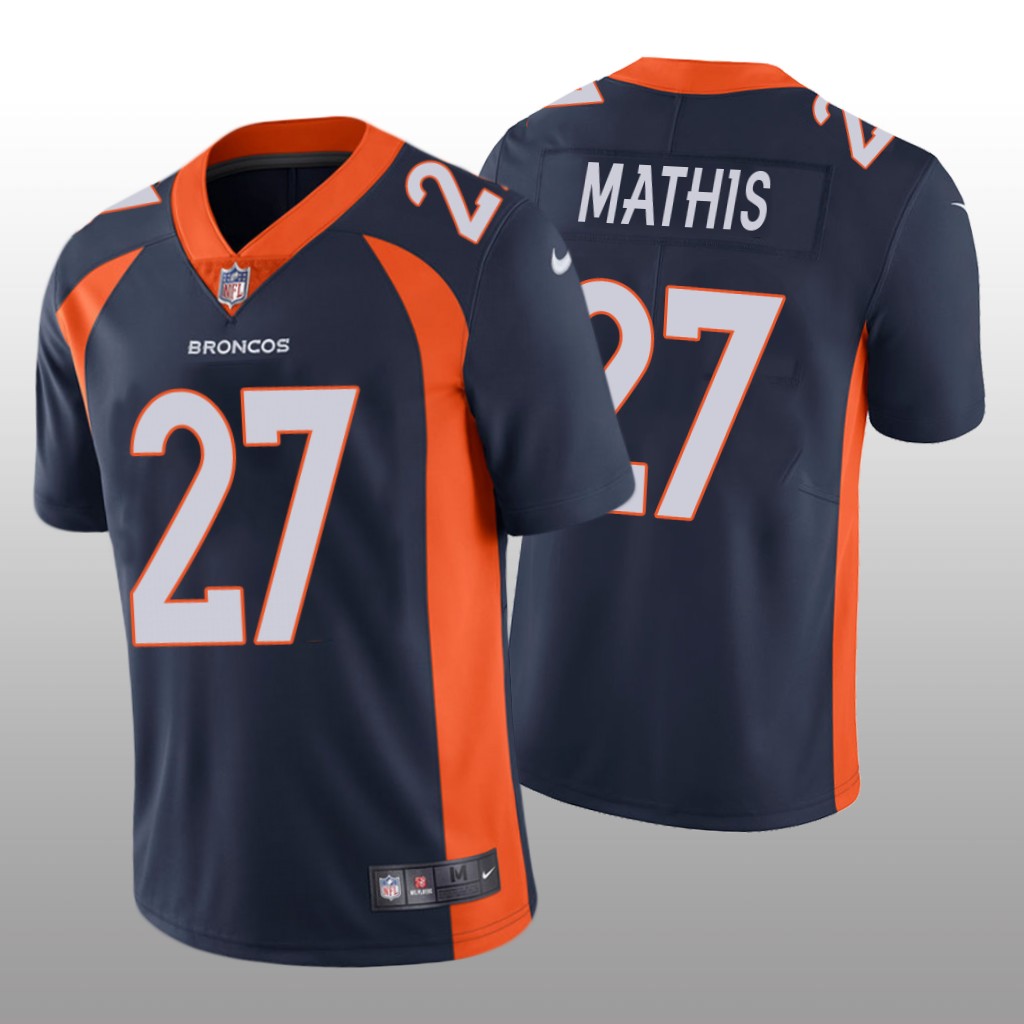 Denver Broncos Damarri Mathis Navy Jersey Vapor Limited - Men's