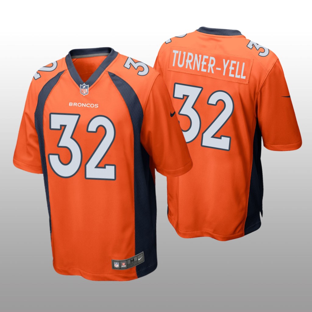 Denver Broncos Delarrin Turner-Yell Orange Jersey Game - Men's
