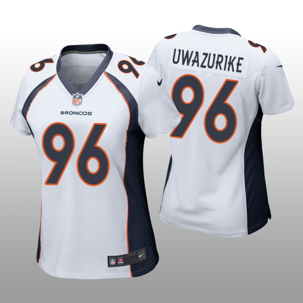 Denver Broncos Eyioma Uwazurike White Jersey Game - Women's
