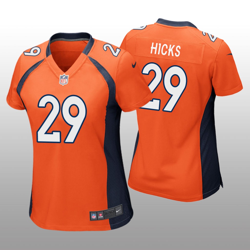 Denver Broncos Faion Hicks Orange Jersey Game - Women's
