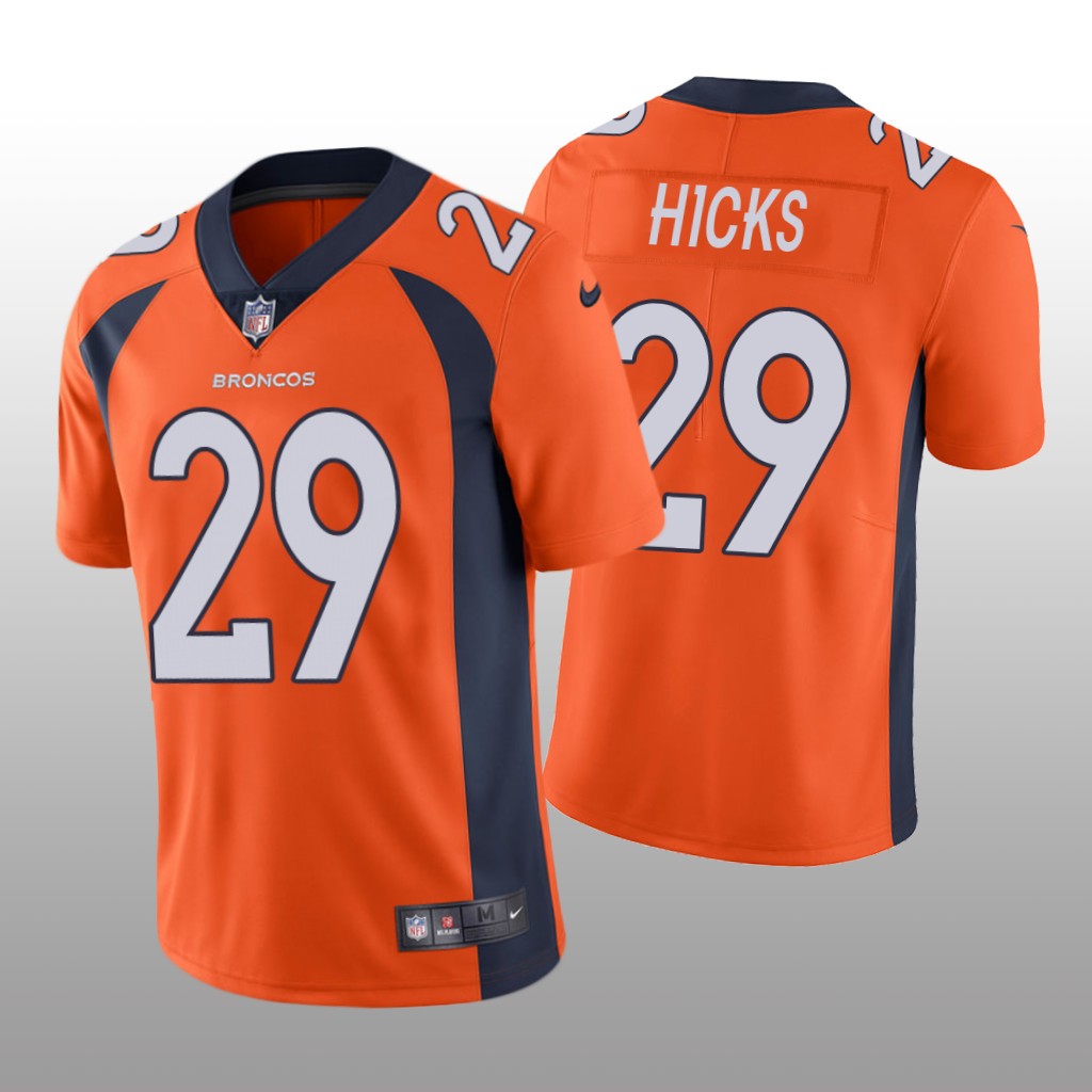 Denver Broncos Faion Hicks Orange Jersey Vapor Limited Vapor Limited - Men's