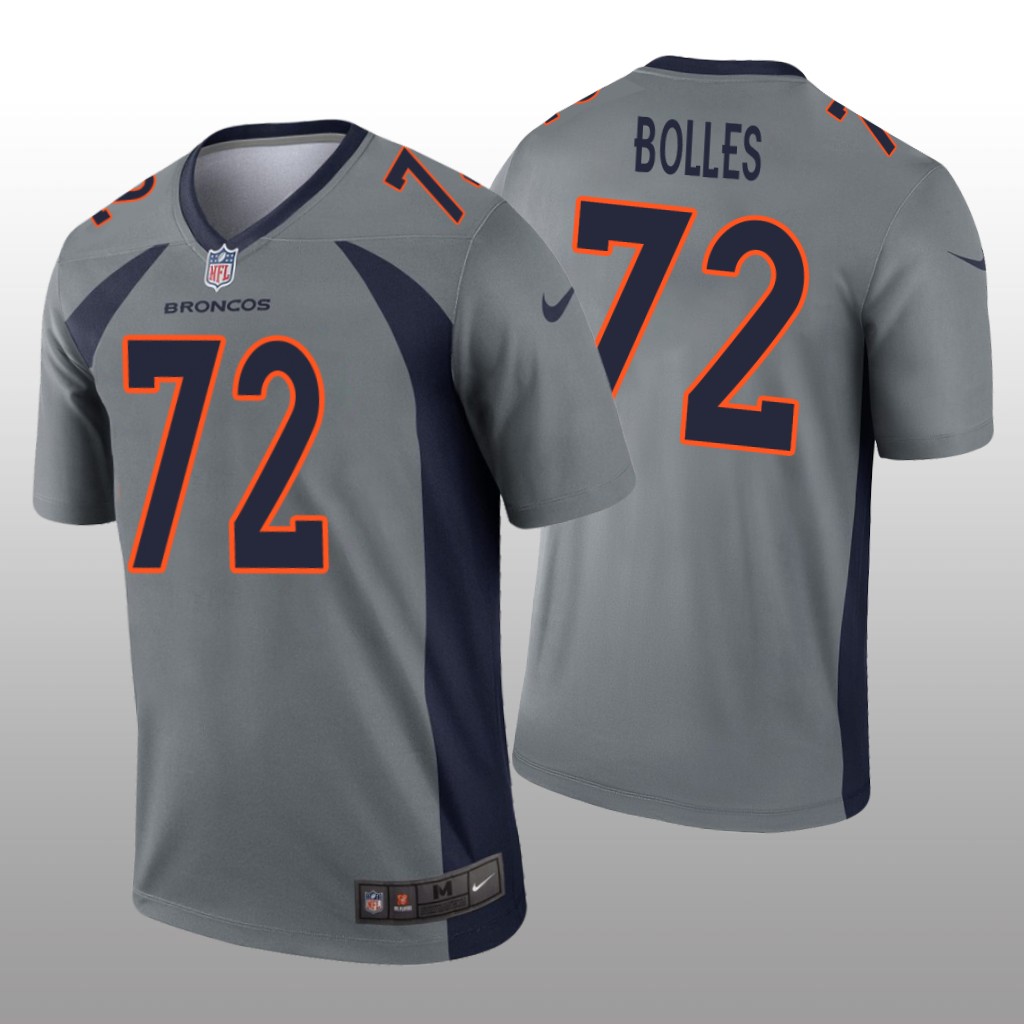 Denver Broncos Garett Bolles Gray Jersey Inverted Legend - Men's