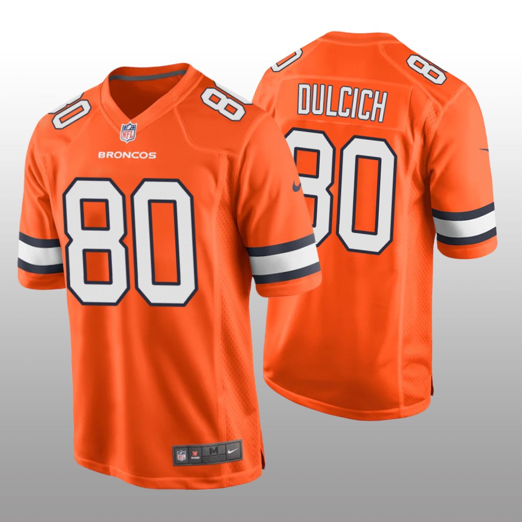 Denver Broncos Greg Dulcich Orange Jersey Alternate Game - Men's
