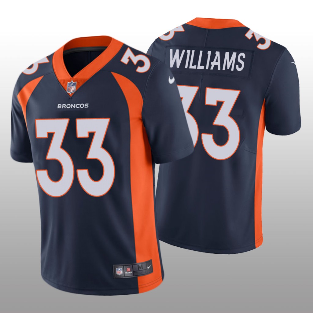 Denver Broncos Javonte Williams Navy Jersey Vapor Limited - Men's