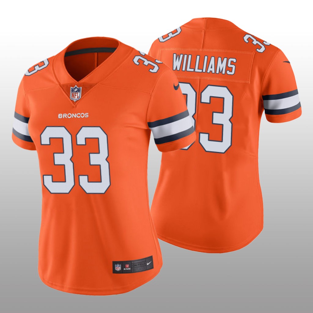 Denver Broncos Javonte Williams Orange Jersey Color Rush Limited - Women's