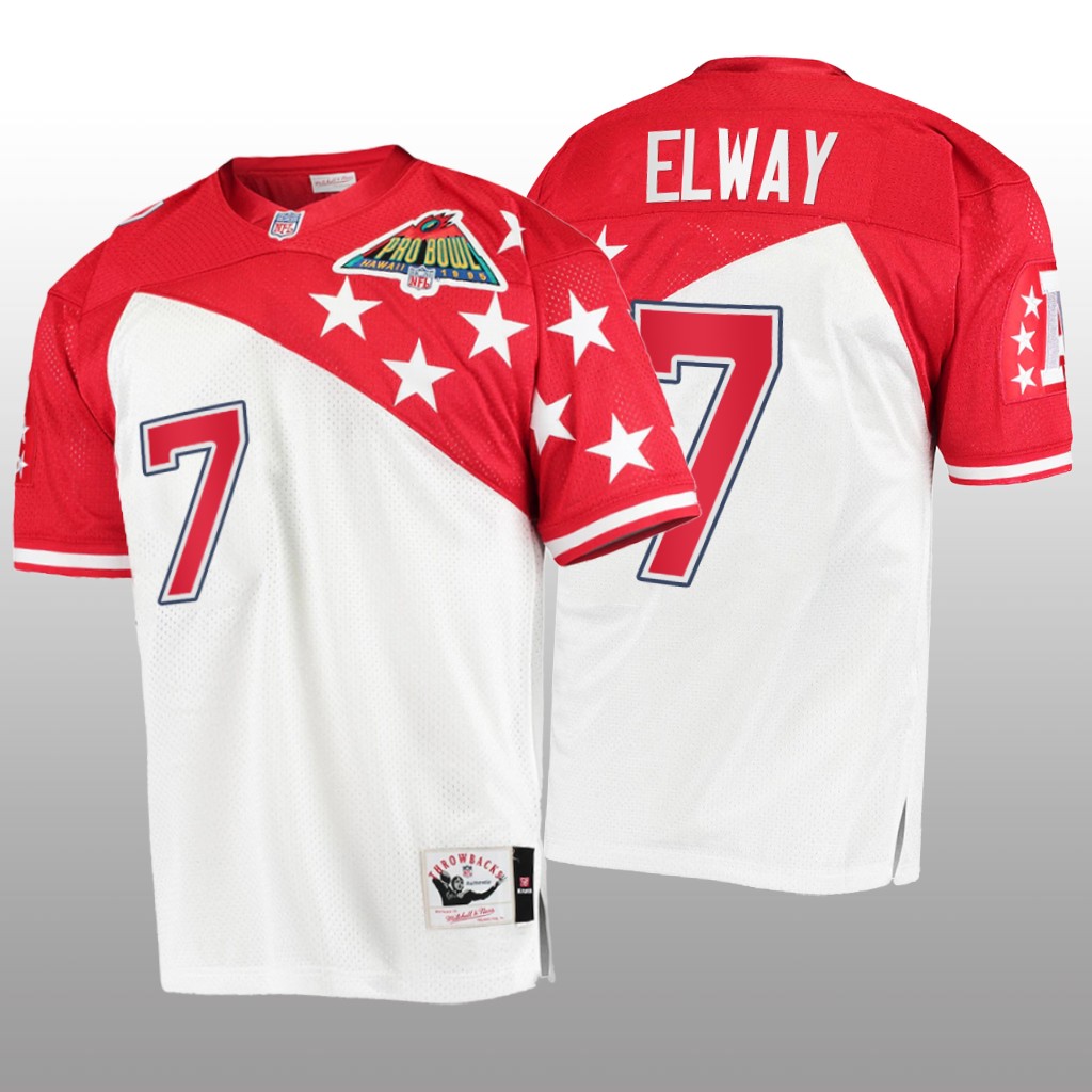Denver Broncos John Elway White Red AFC Jersey 1994 Pro Bowl - Men's
