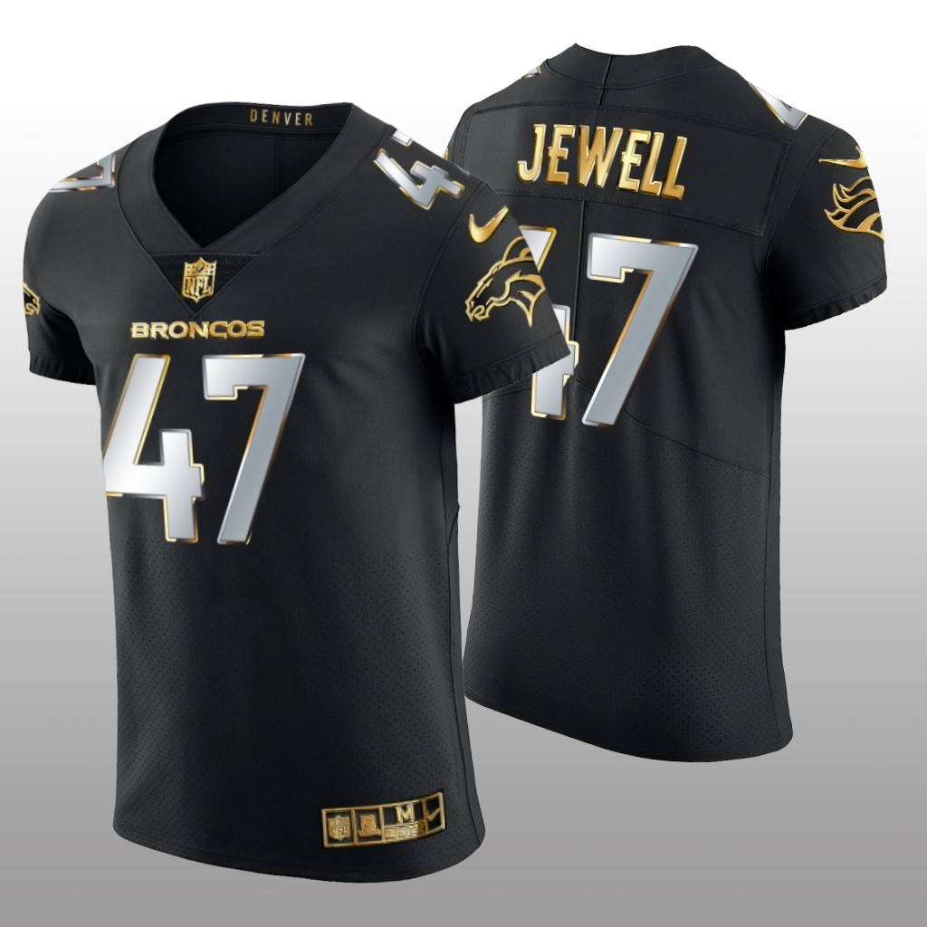 Denver Broncos Josey Jewell Black Elite Jersey Golden Edition Men's