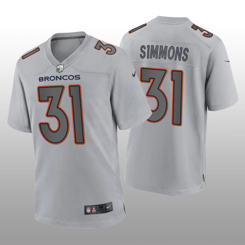 Denver Broncos Justin Simmons Gray Jersey Atmosphere Fashion Game - Men's