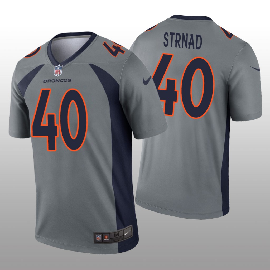 Denver Broncos Justin Strnad Gray Jersey Inverted Legend - Men's