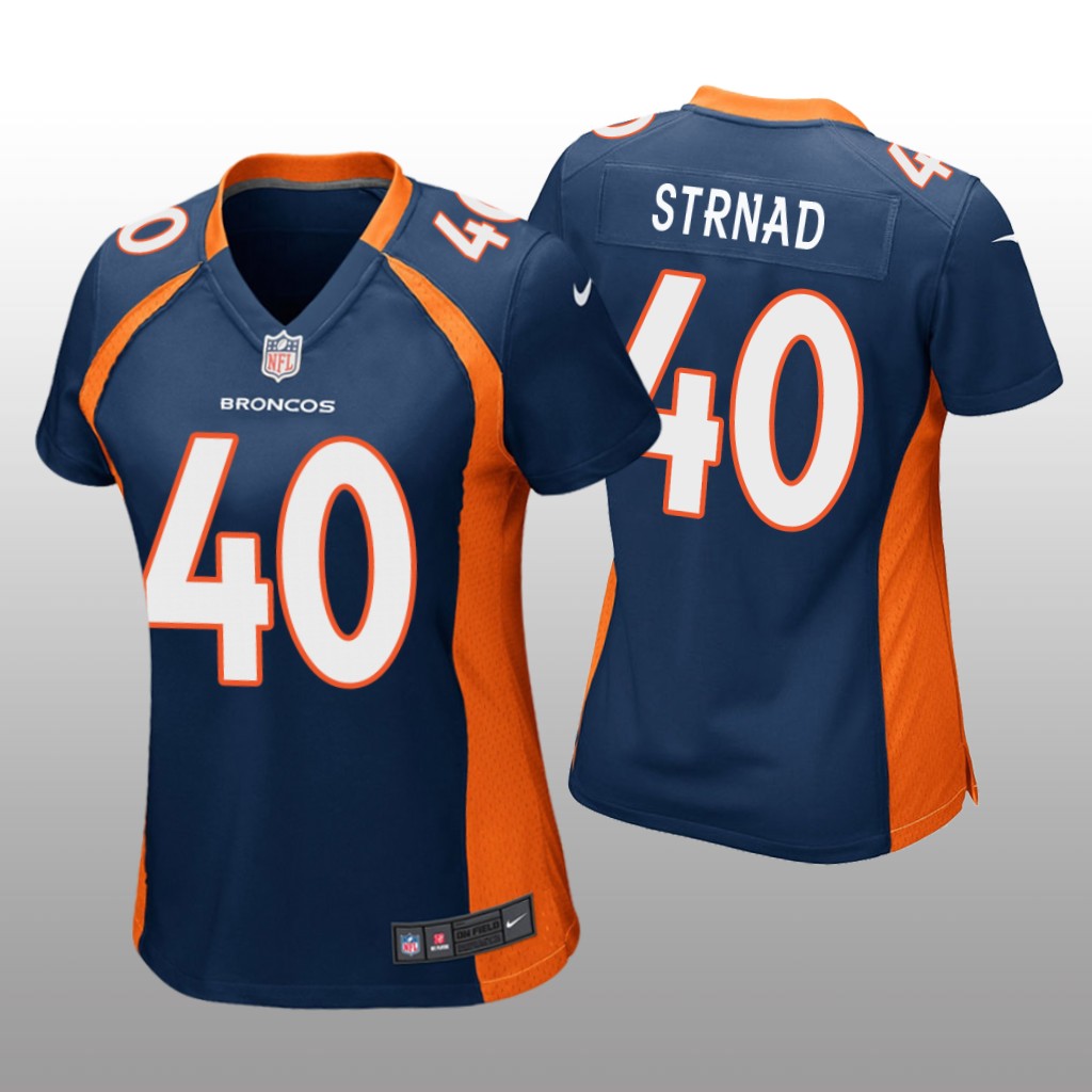 Denver Broncos Justin Strnad Navy Jersey Game - Women's