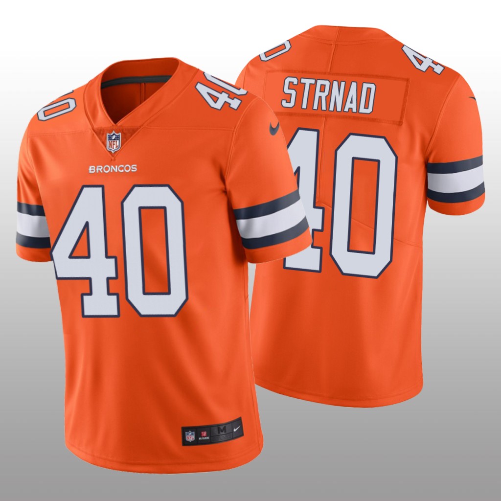 Denver Broncos Justin Strnad Orange Jersey Color Rush Limited - Men's