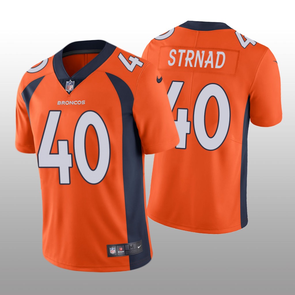 Denver Broncos Justin Strnad Orange Jersey Vapor Limited - Men's