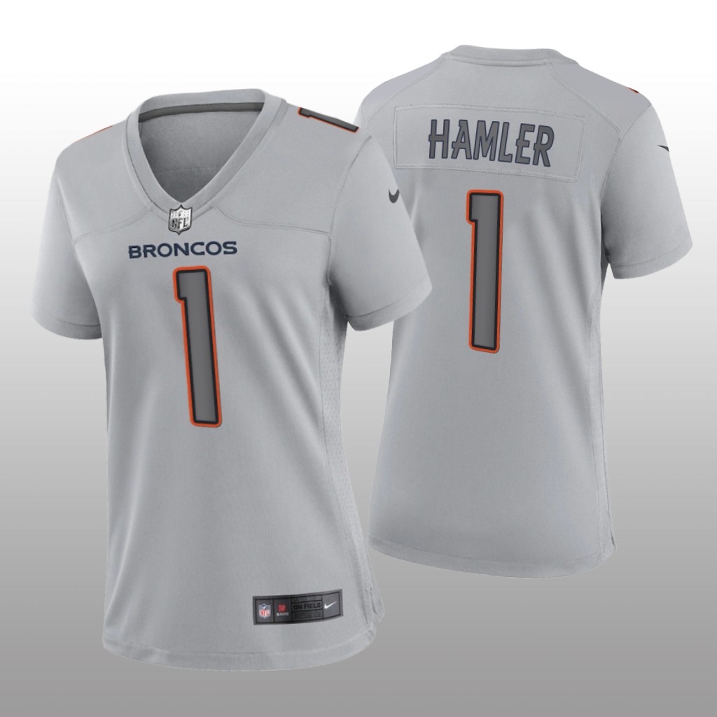 Denver Broncos K.J. Hamler Gray Jersey Atmosphere Fashion Game - Women's