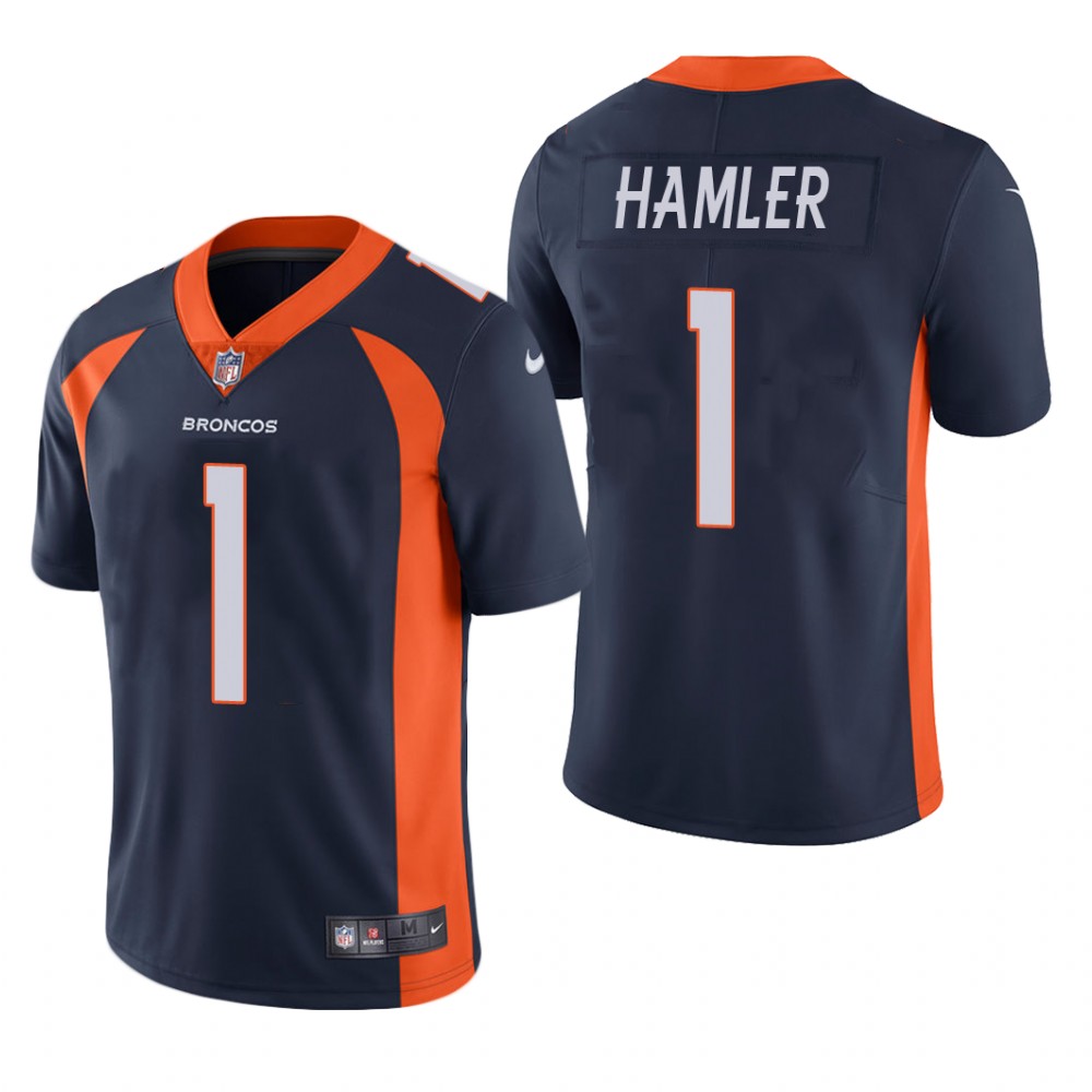 Denver Broncos K.J. Hamler Navy Jersey Vapor Limited - Men's