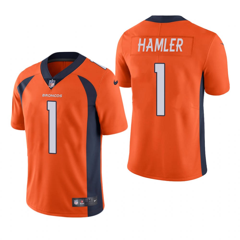Denver Broncos K.J. Hamler Orange Jersey Vapor Limited - Men's
