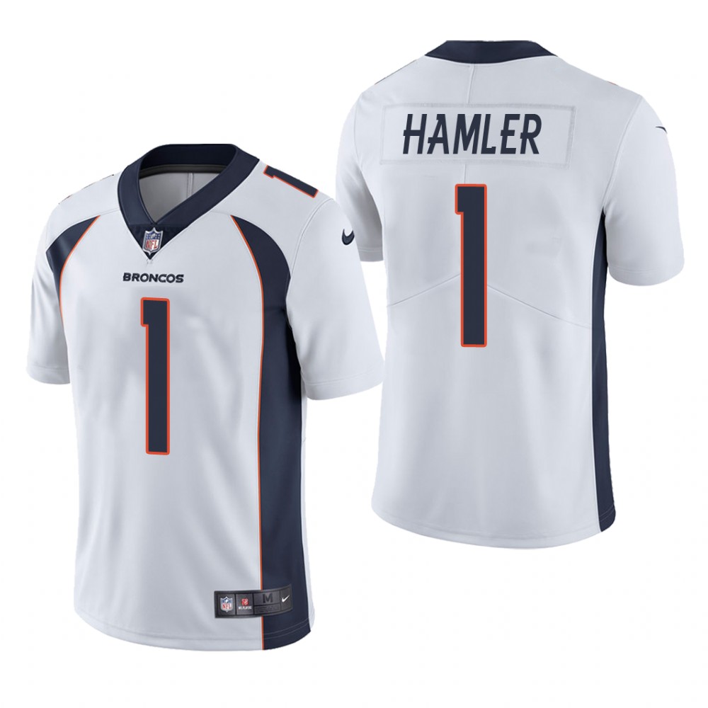 Denver Broncos K.J. Hamler White Jersey Vapor Limited - Men's