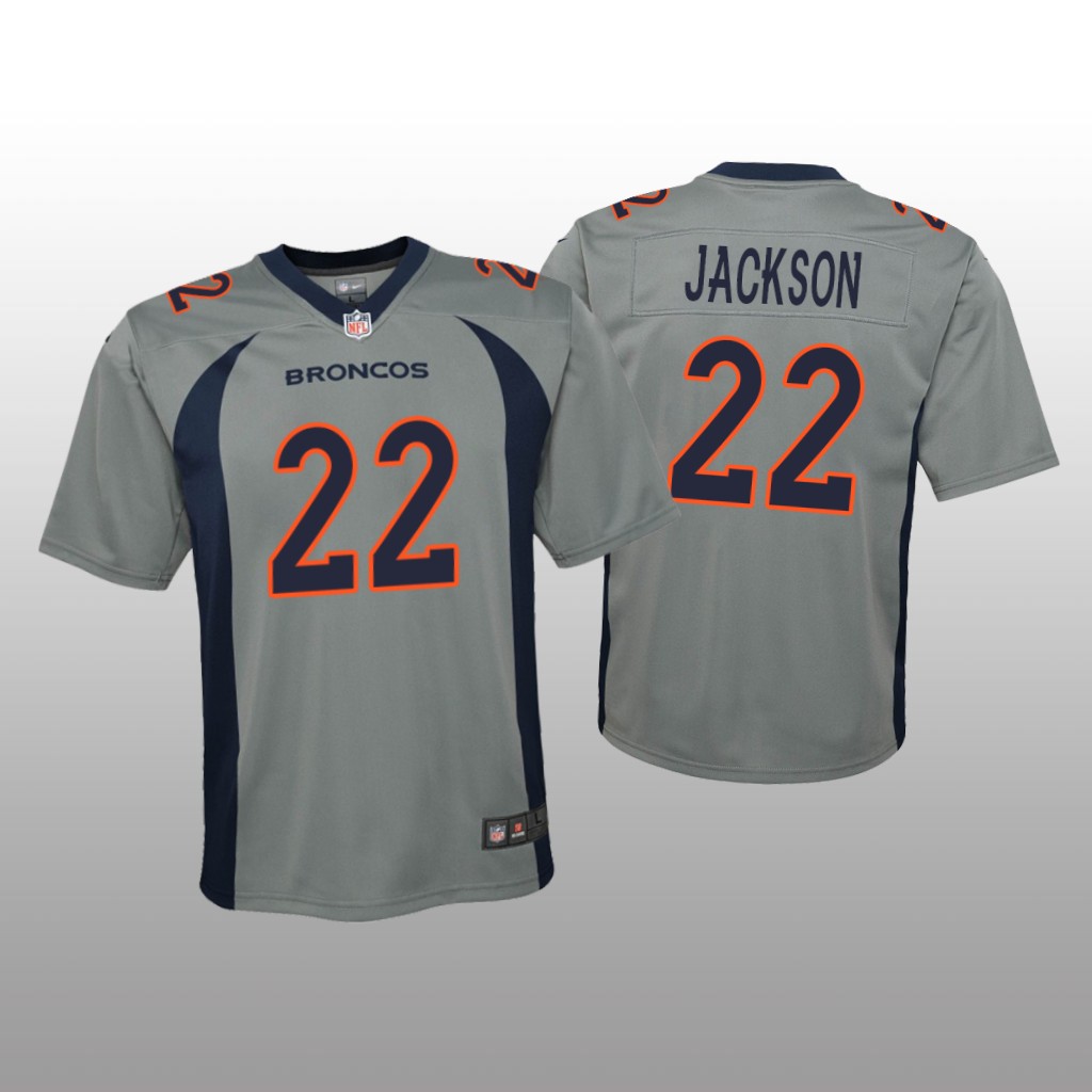 Denver Broncos Kareem Jackson Gray Jersey Inverted Game - Youth